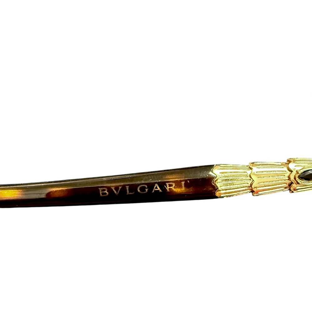 BVLGARI Tortoise Shell Cat Eye Sunglasses Brown Lenses Gold Plated Made in Italy - Picture 8 of 9